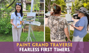 Images of artists trying plein air painting for the first time